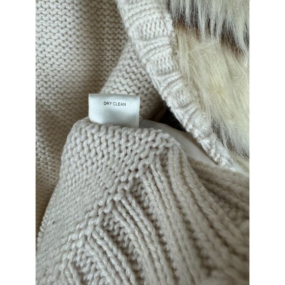 Eyeshadow Women Open Front Faux Fur Vest With Knit Back M - Picture 5 of 7